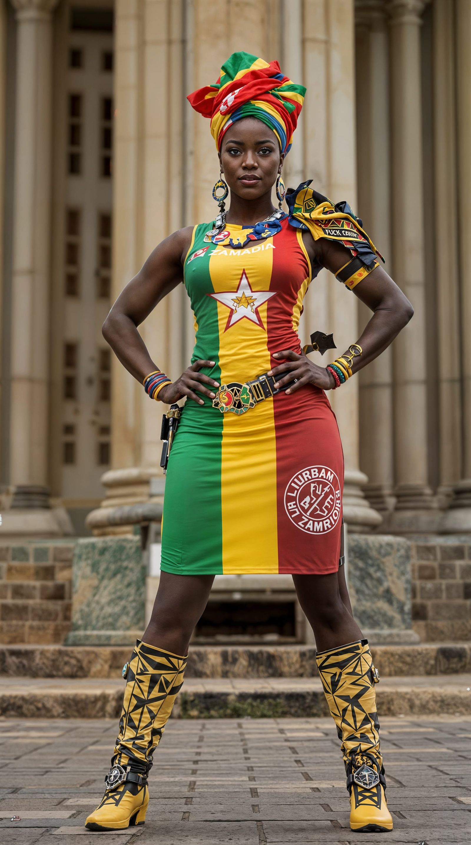 Zambian Superhero Poses in Lusaka: Hyper-Realistic Photograp...