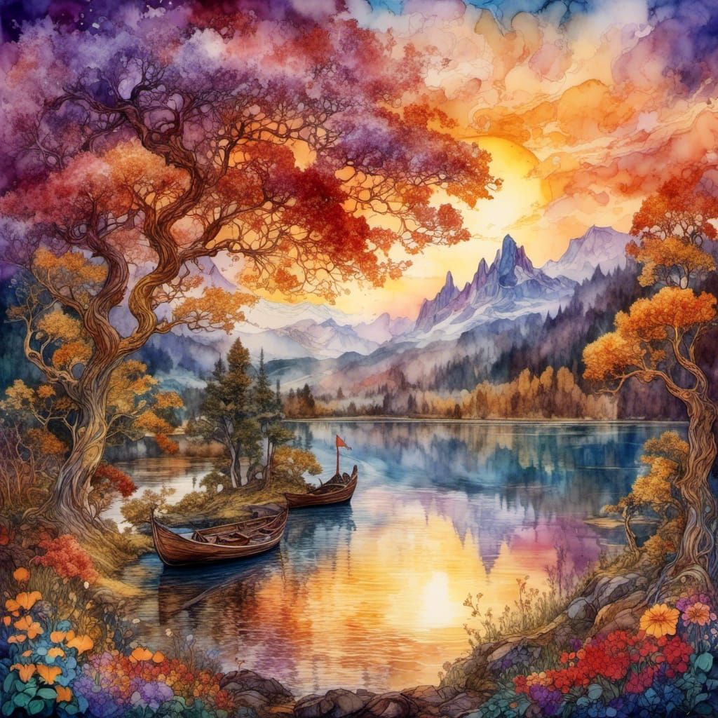 Autumn Lake View