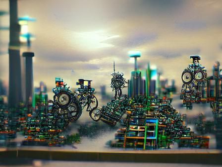 Steampunk Mechanical Cityscape