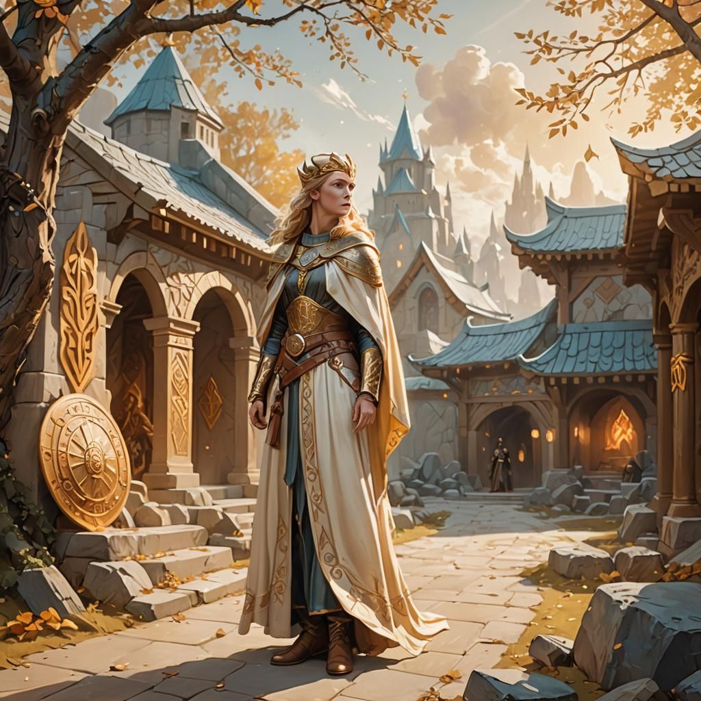 Frigga, Norse Goddess in Valhalla, Digital Painting