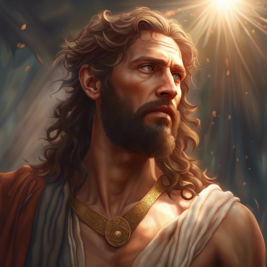 John the Baptist Portrait in Art Nouveau Style