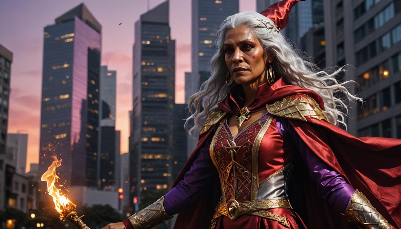 Brazilian Witch in Dawn Light: Hyper-Realistic Portrait