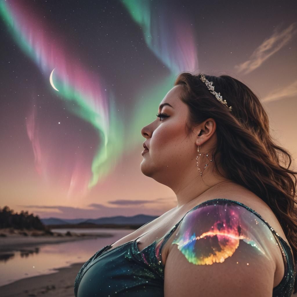 Double Exposure Portrait with Aurora Borealis
