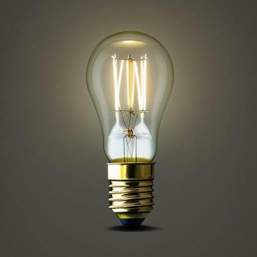 Illuminated Light Bulb Emitting Bright Light