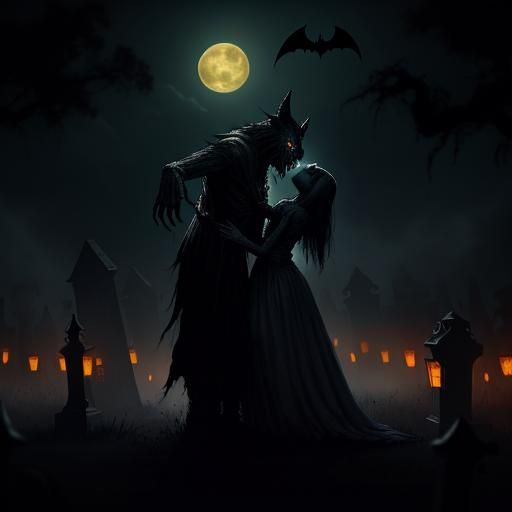 Monster Mash: Graveyard Dance in Dark Fantasy Style