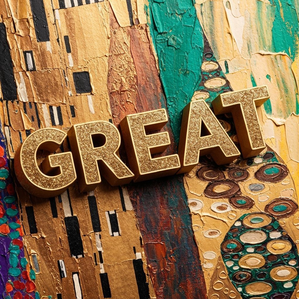3D Paper Word "Great" with Gold Accents