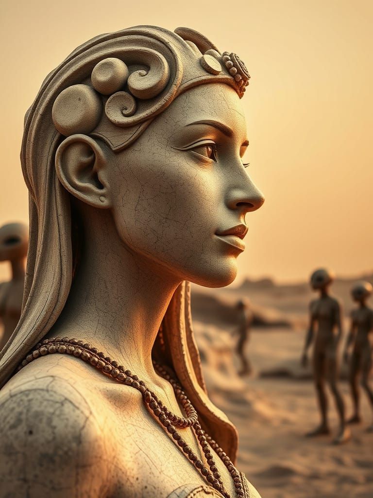 Transhumanist Goddess Caught Between Celestial Bodies in Sep...