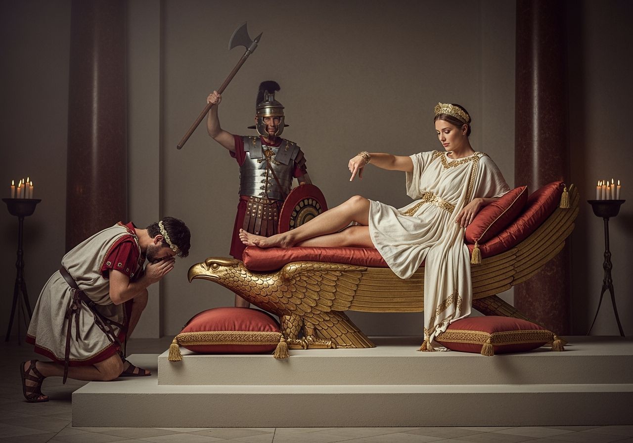 Roman Empress on Eagle Divan in Grand Throne Room