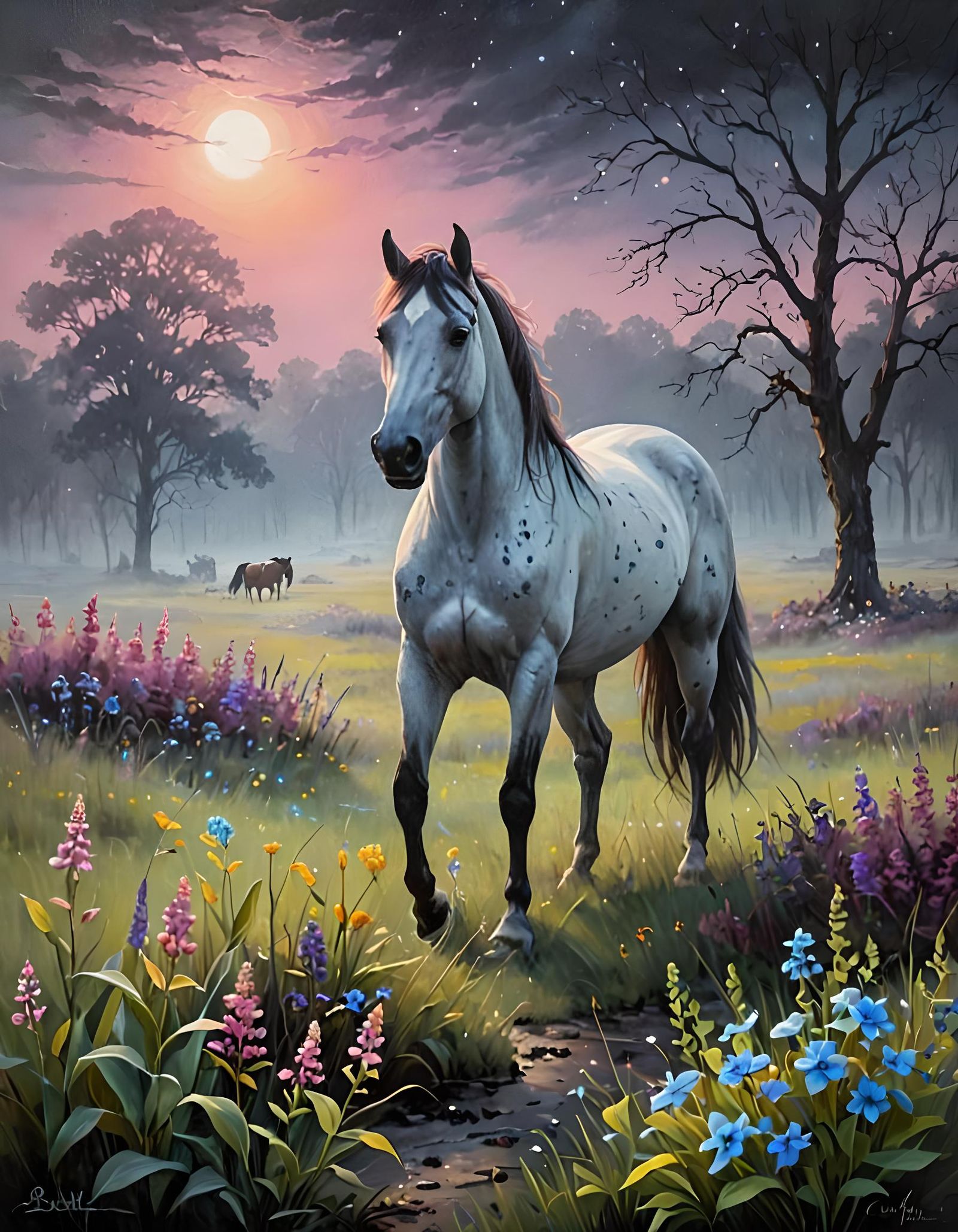 Enchanted Neon Dreamscape in Soft Pastel Hues