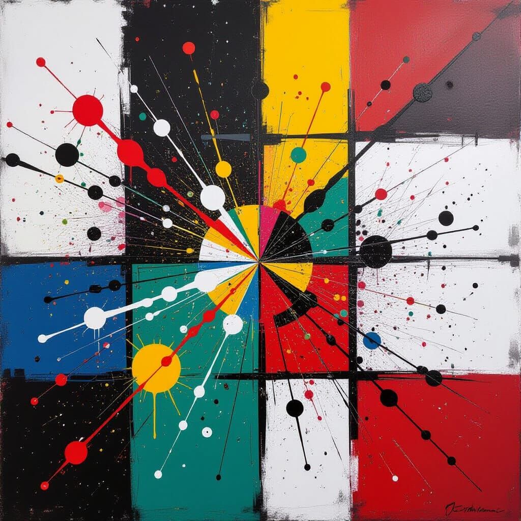 Abstract Art: Chaos Meets Order in Bold Contrast
