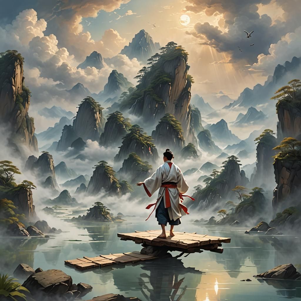 Martial Arts Disciple on Floating Islands