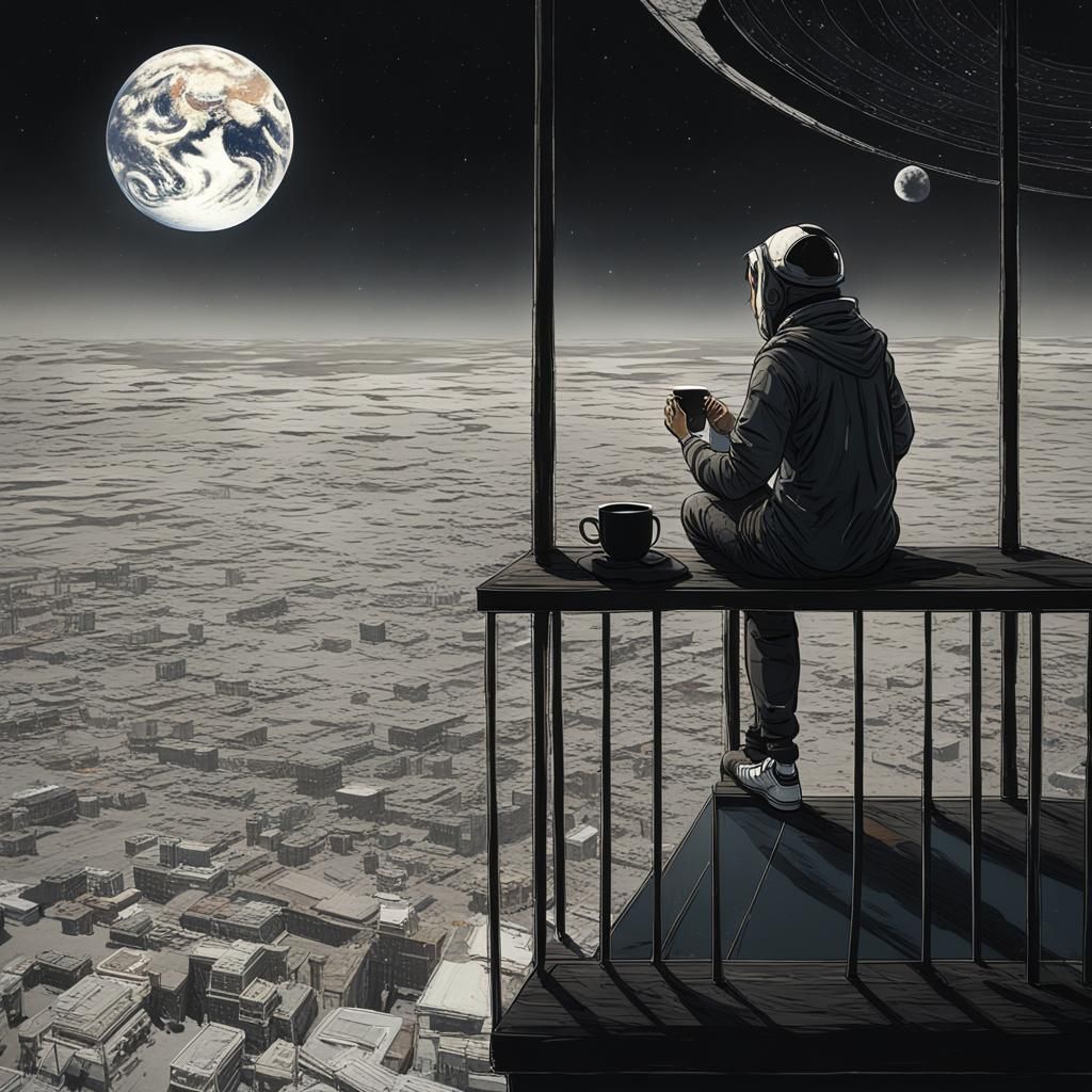 Lunar Balcony: A Digital Matte Painting