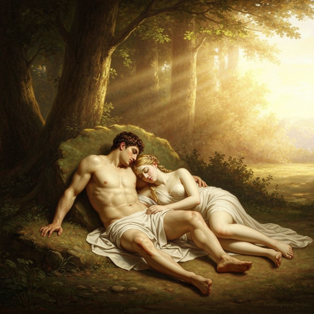 Ancient Greek Hero Theseus Sleeps with Perigune in Forest