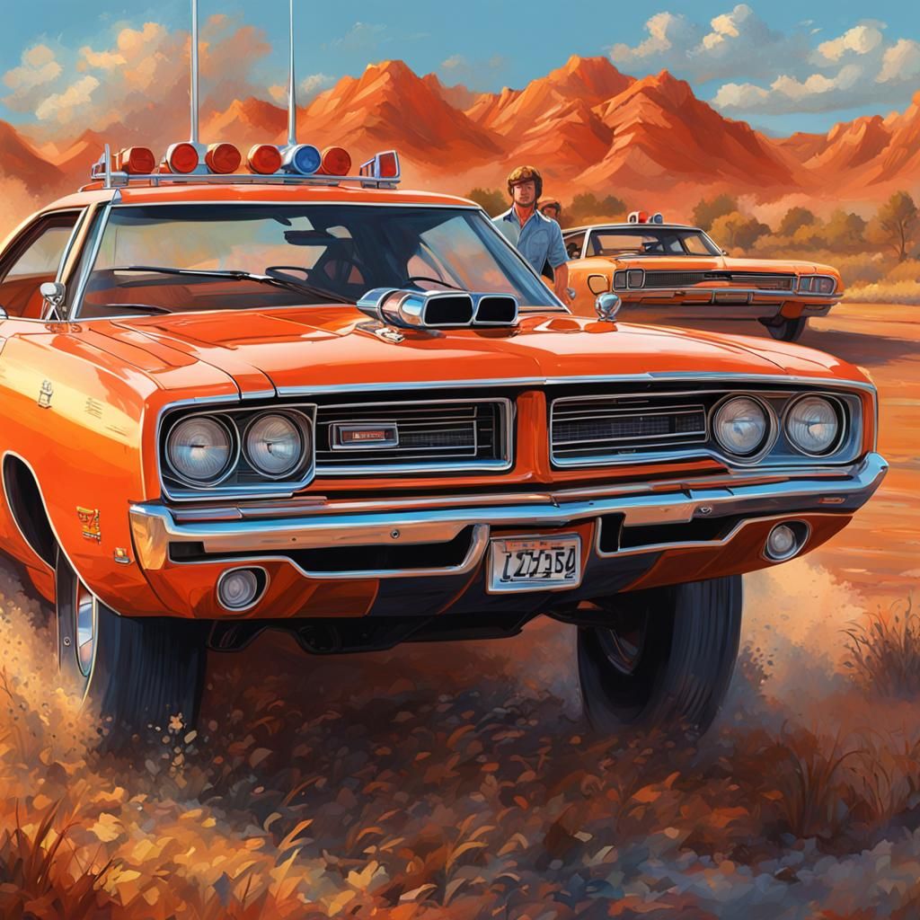 General Lee from Dukes of Hazzard: Hyperrealistic Art