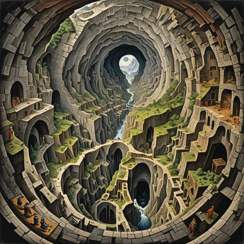 The Hollow Earth, by M.C. Escher