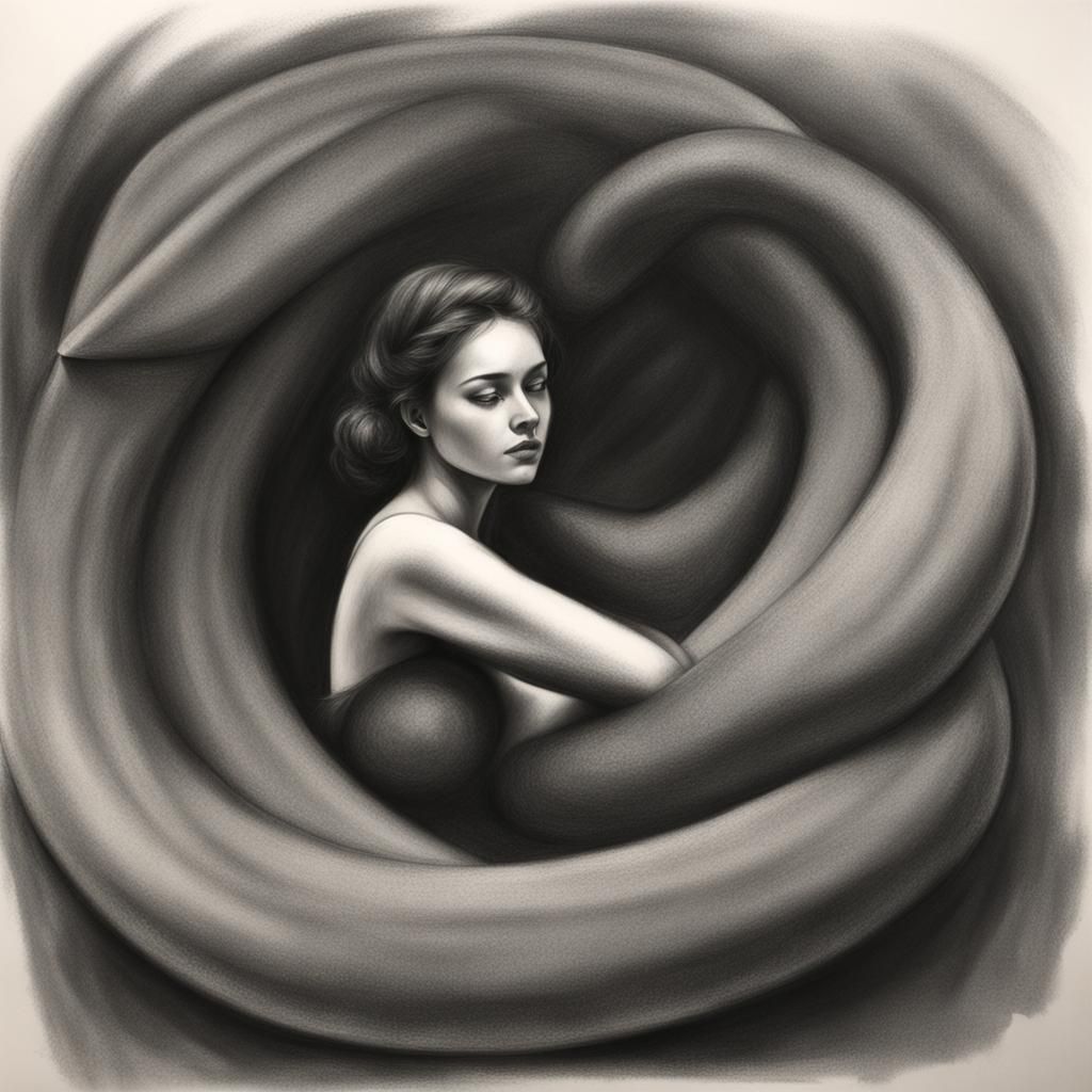 Charcoal Drawing of a Snake