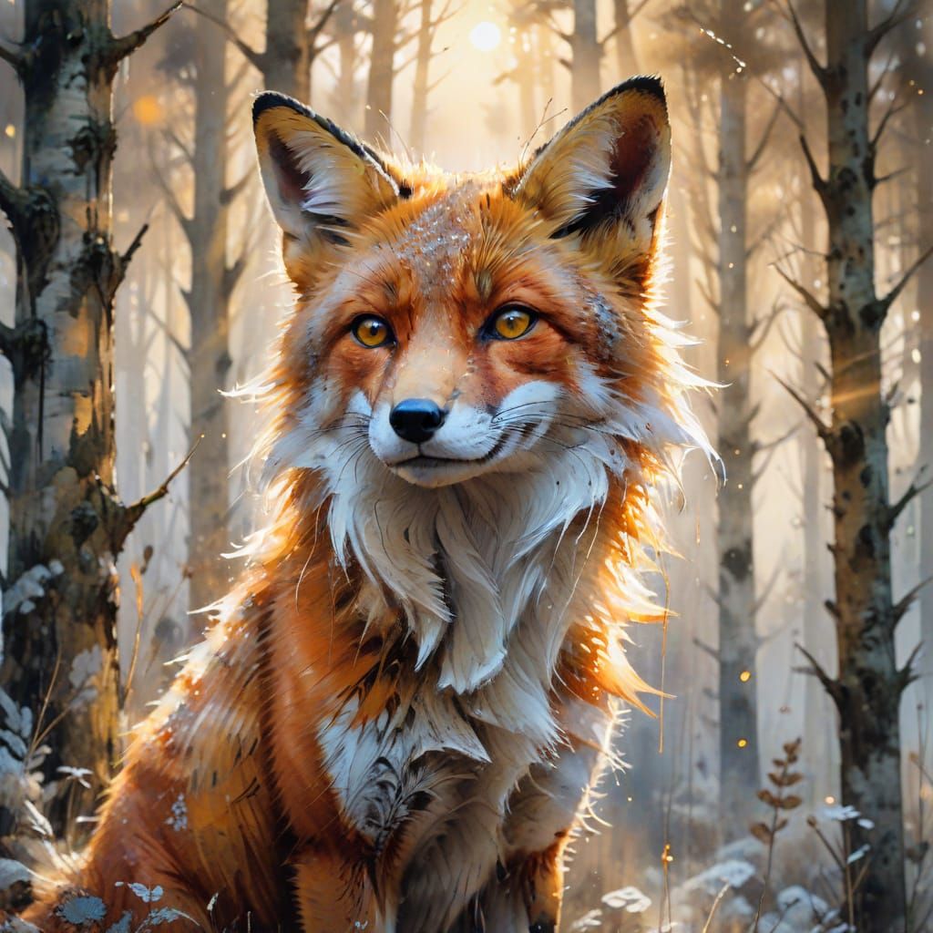 Enigmatic Fox in Ethereal Dusk Light