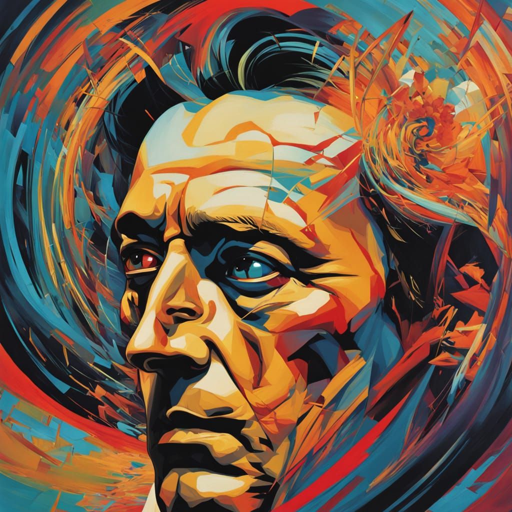 Fractured Time: Surreal Glitch Art Portrait