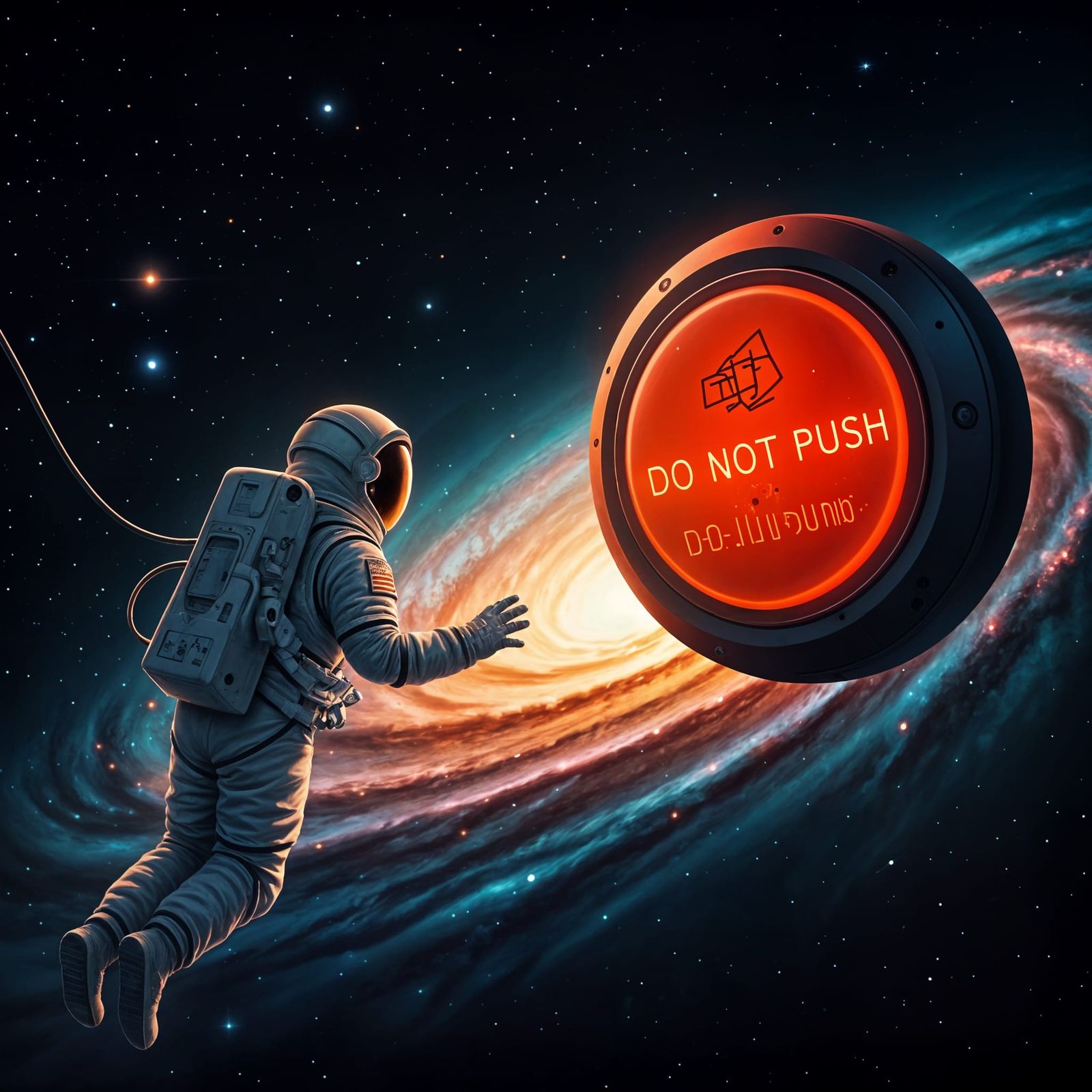 Astronaut Confronts Cosmic Warning in Deep Space