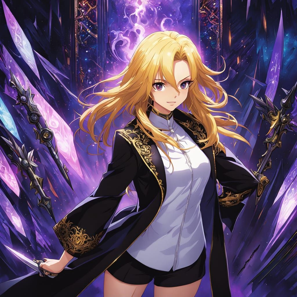 Elegant Anime Key Visual of Cha Hae-In, Shadow Monarch