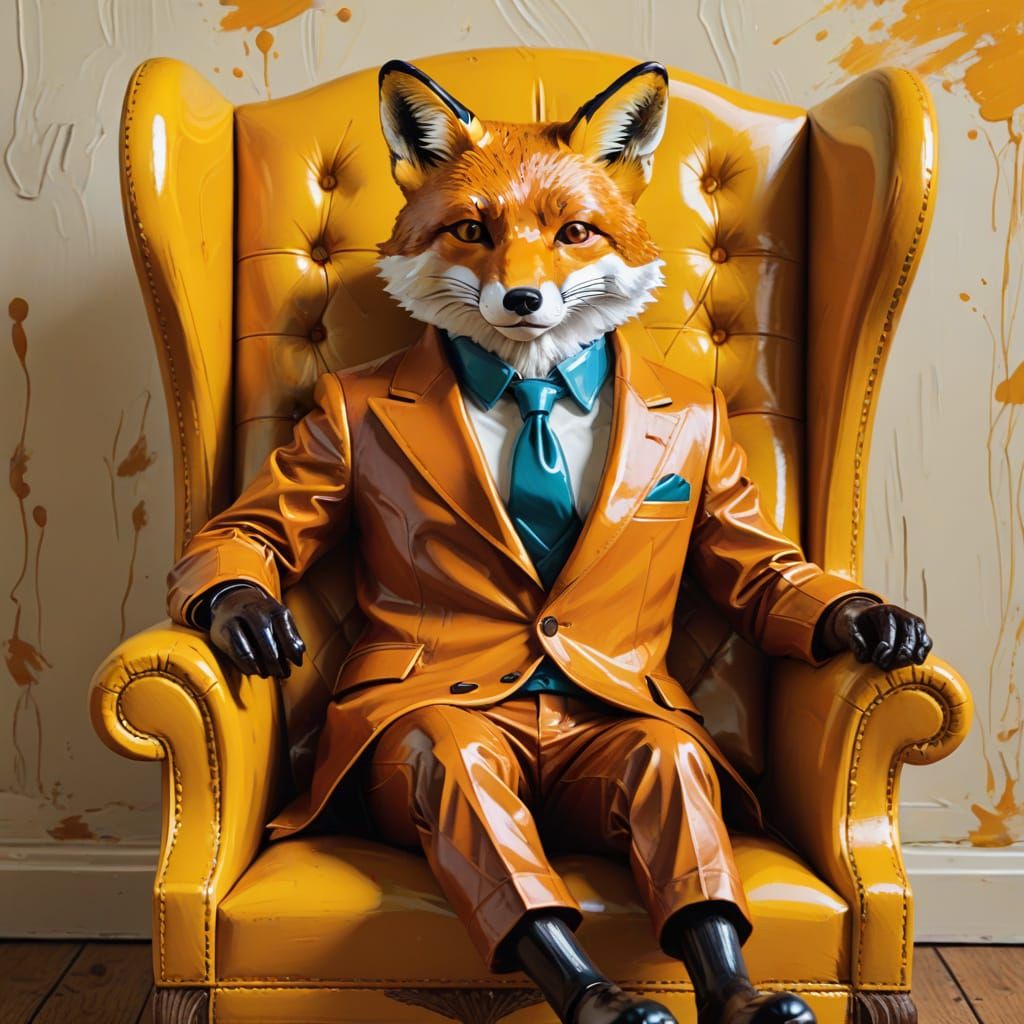 A Relaxed Fox Wearing a Chocolate Coat