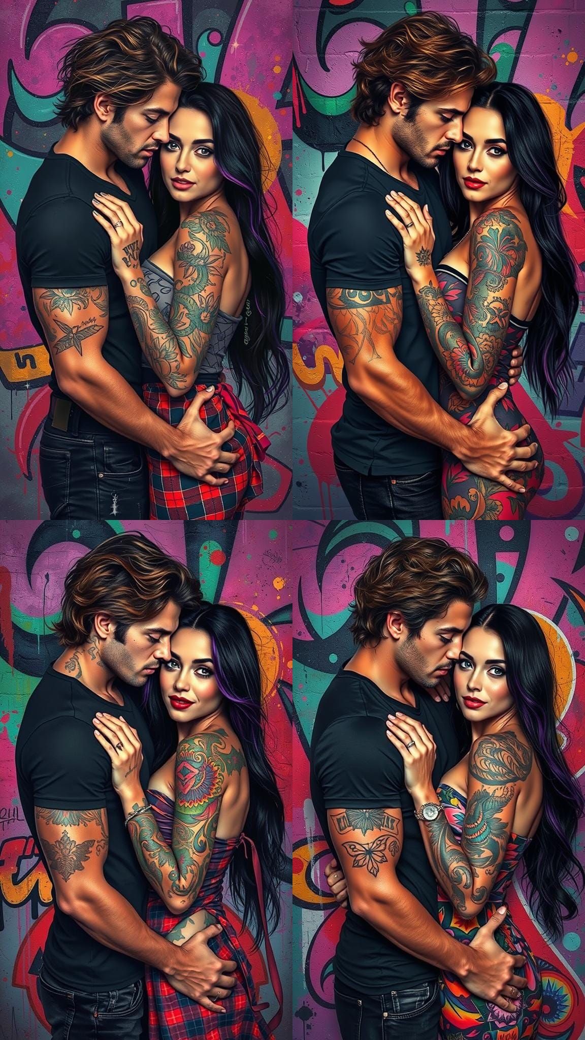 Couple in Hypnotic Haze Graffiti Art