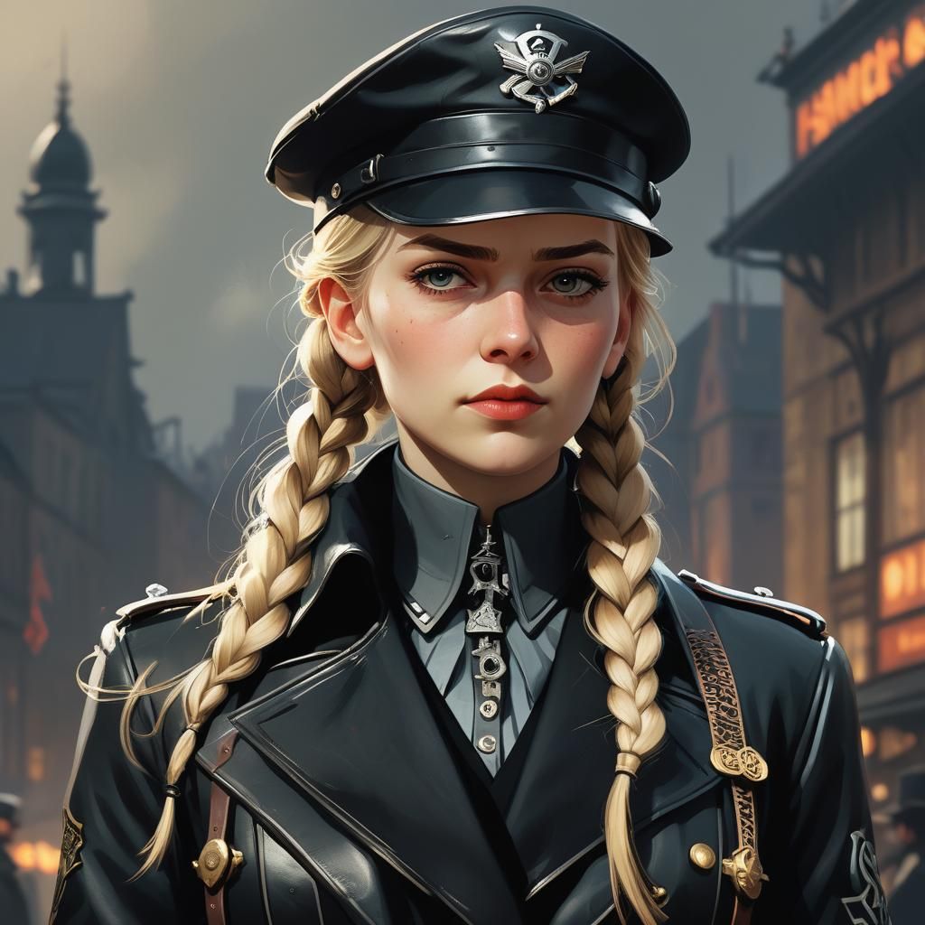 Dieselpunk Portrait of a 1930s Officer