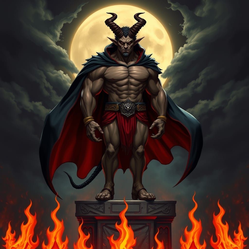 Powerful Demon in Dark Fantasy Setting