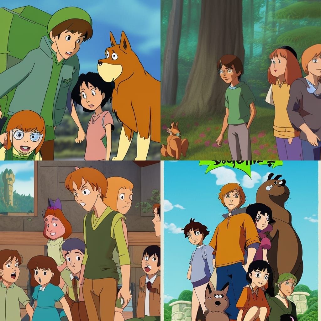 Scooby Doo in Studio Ghibli Anime Style