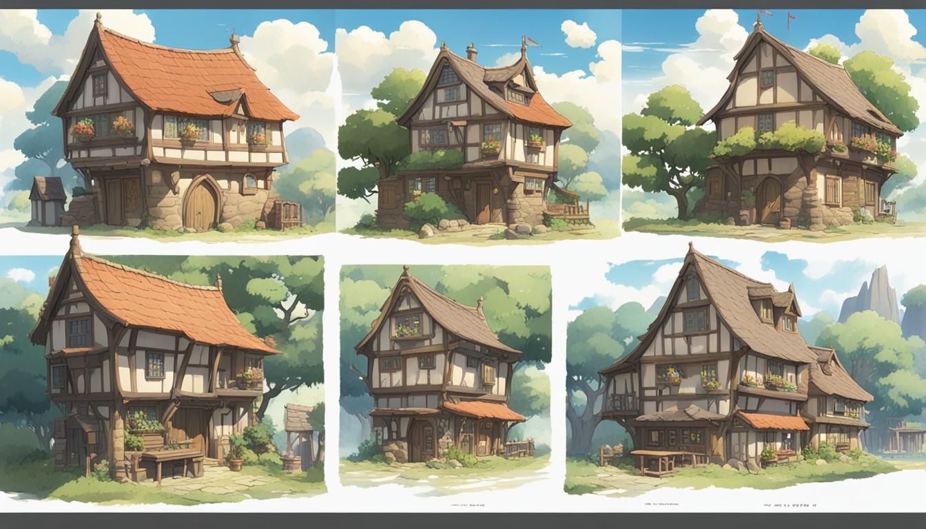 Whimsical Medieval Fantasy Village House Designs
