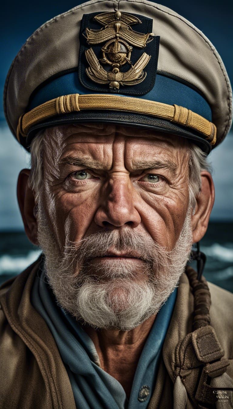 Detailed Portrait of a Weathered Sea Captain