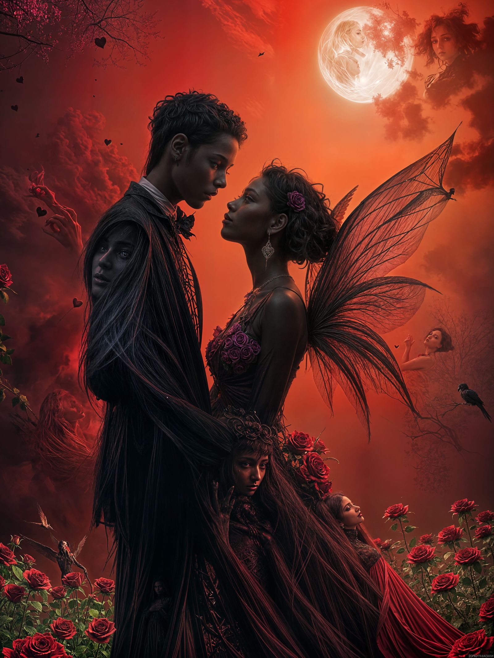 Afrosurrealist Gothic Valentine: Burning Heart Cathedral