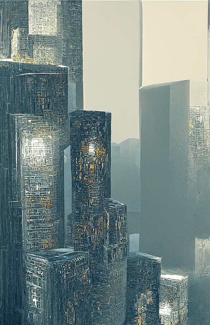 Sci-Fi Hong Kong Downtown in Cyberpunk Style