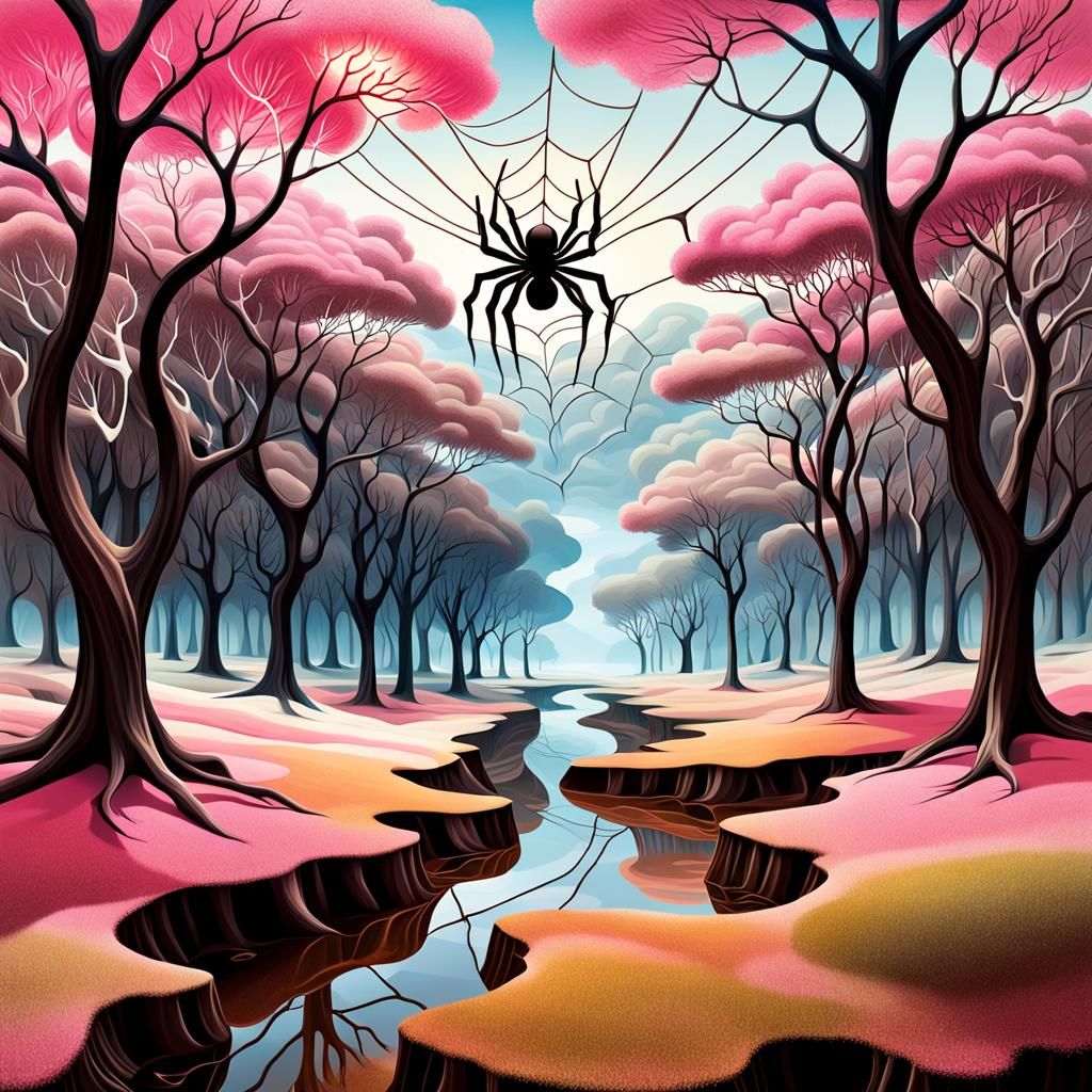 Surreal Abstract Landscape with Floating Shapes