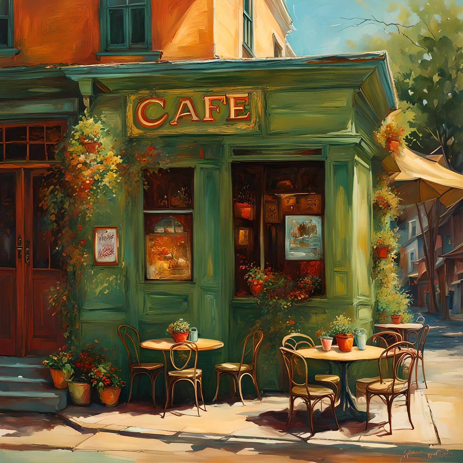 Retro Cafe Sign Serving Green Fried Tomatoes