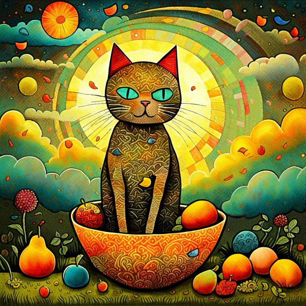 Cat with Attitude in Fruit Meadow