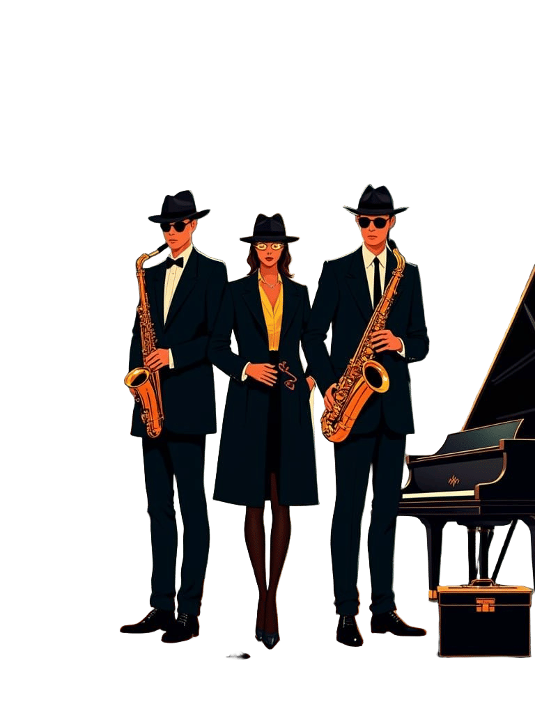 Spies with Instruments in Pop Art Style