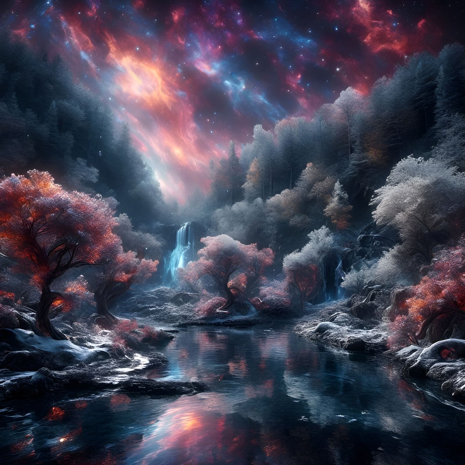 Crystal Ribbon Mountain Fantasy