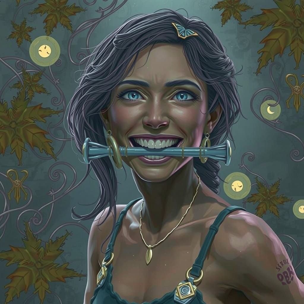 A Person Struggling to Speak Amidst a Dreamlike Environment