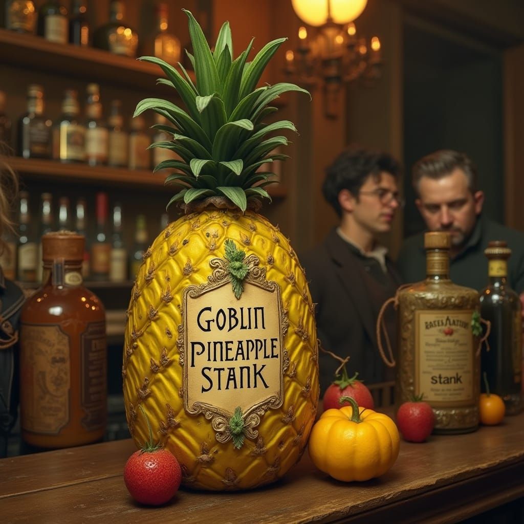 Goblin Pineapple Stank Perfume in a Whimsical Tavern