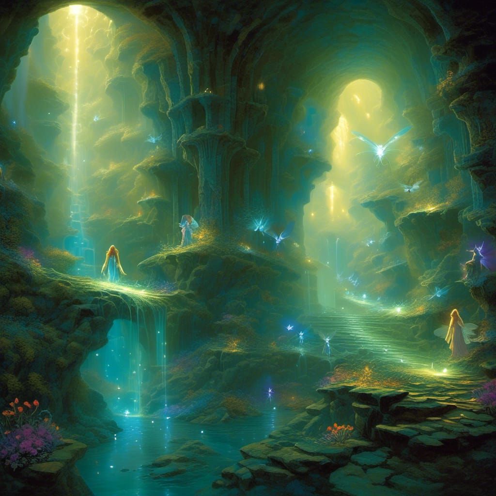 Luminescent Fairies Descend into a Glittering Realm