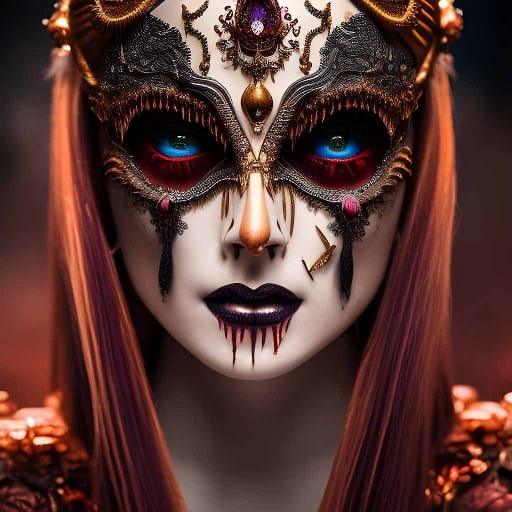 Angry Goth in Voodoo Costume, Fantasy Art