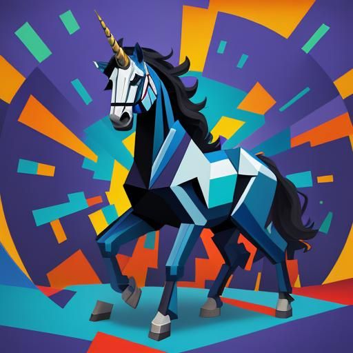 Blue Unicorn, German Expressionism, Franz Marc Style