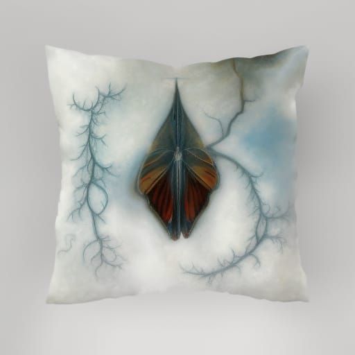 Ethereal Forest Moth Under Moonlight in Surreal Style