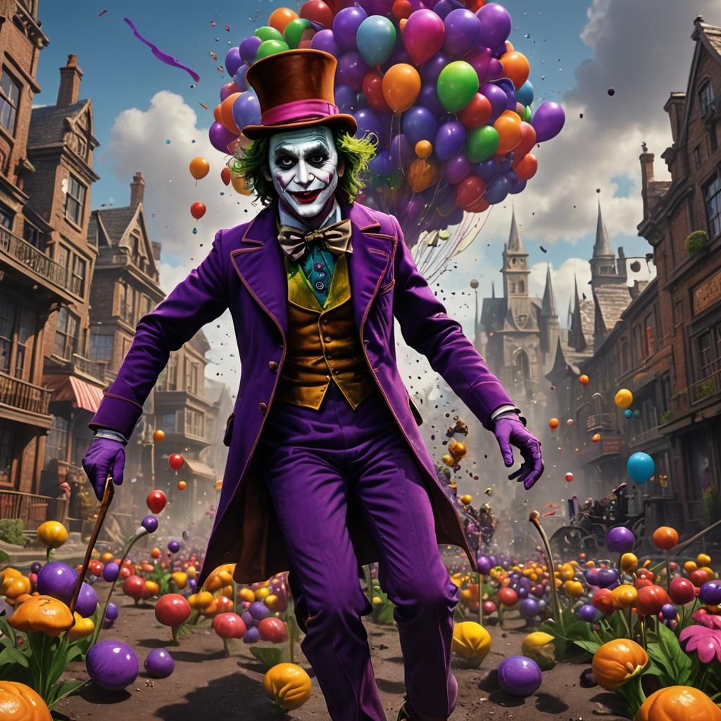 Willy Wonka and The Joker: Detailed Fantasy Art