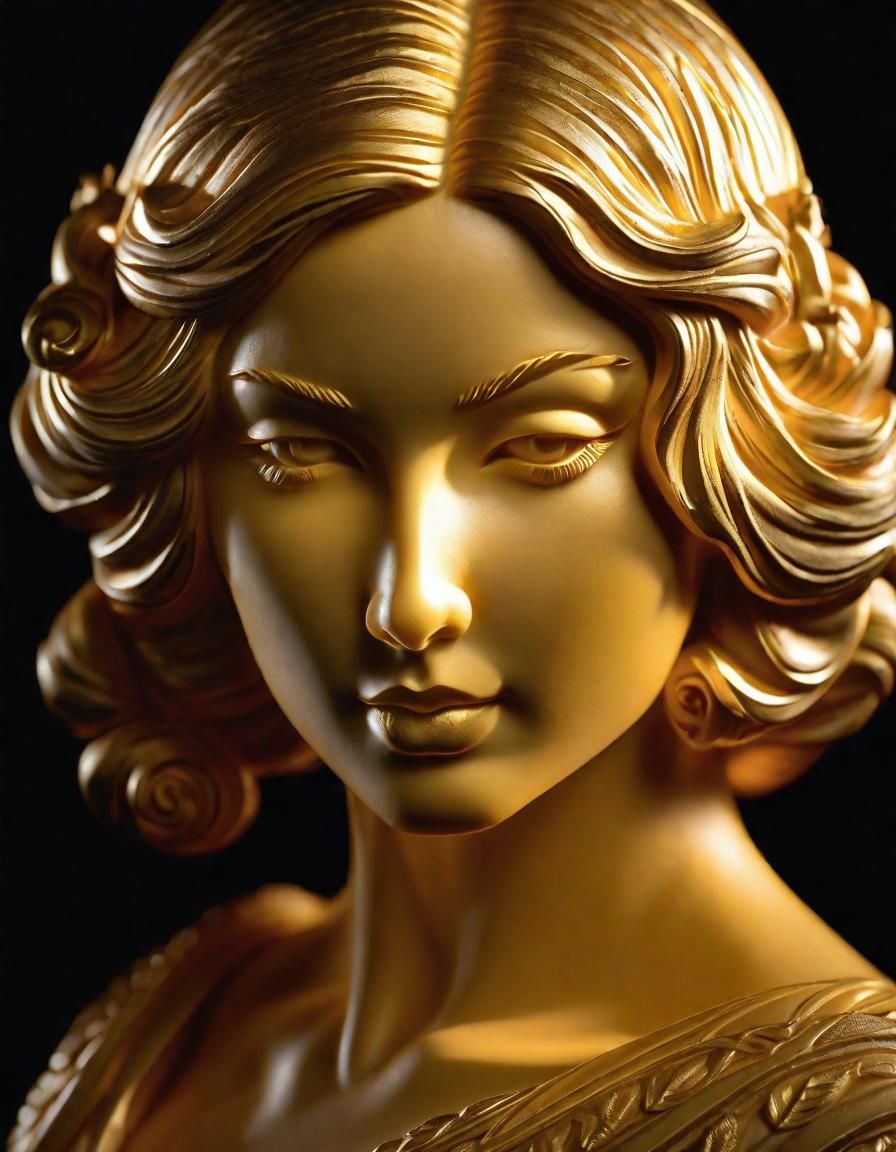 Detailed Pumpkin Carving of a Beautiful Woman