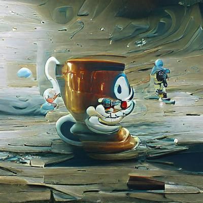 Cuphead as Oil Painting by James Gurney