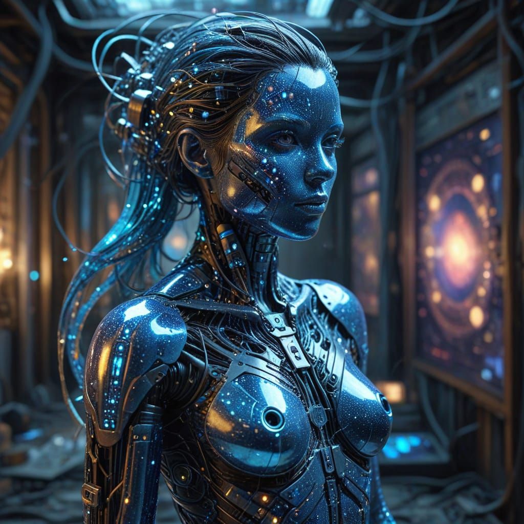 Android Woman Explores Abandoned Factory in Photorealistic S...