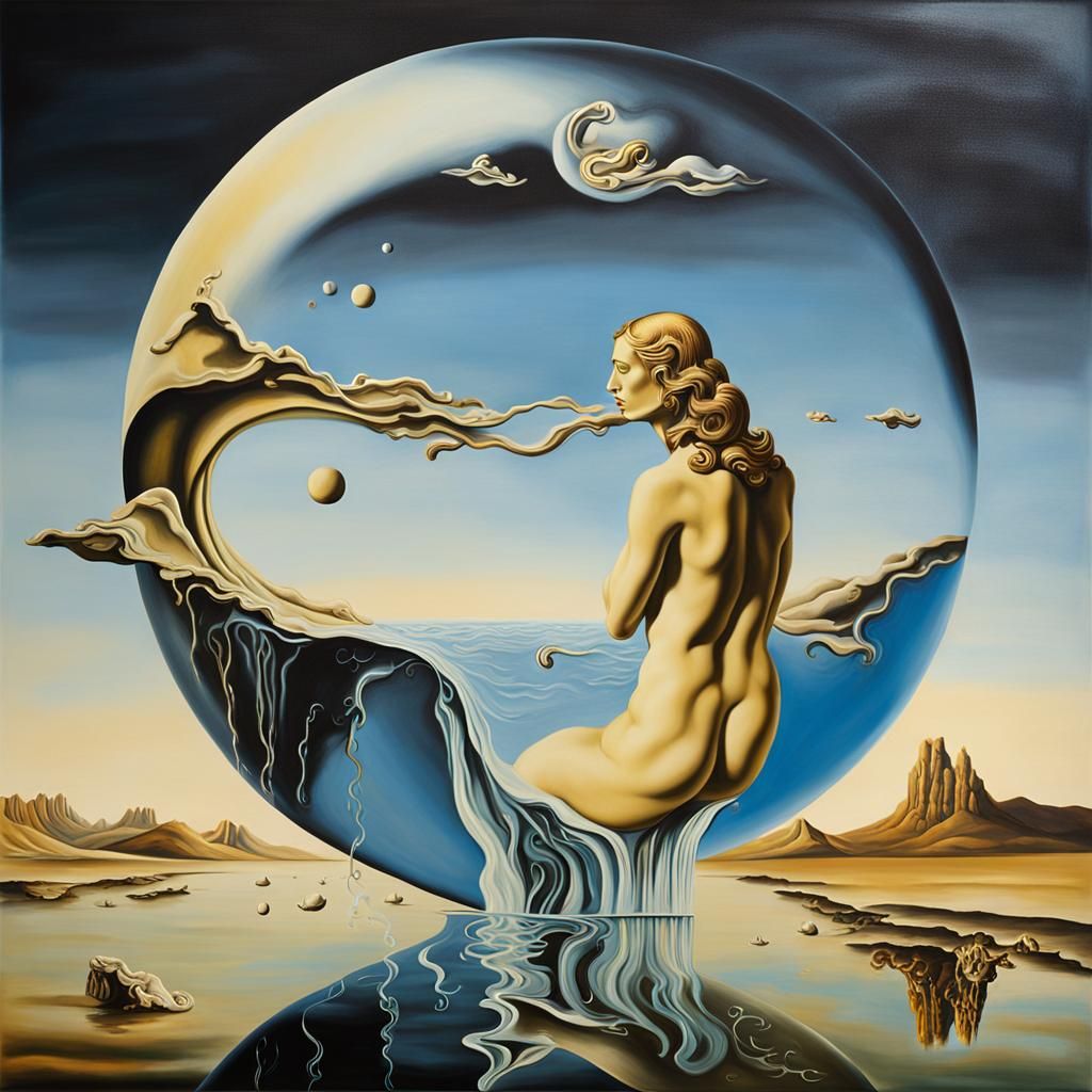 Surreal Aphrodite in Melting Oil on Canvas
