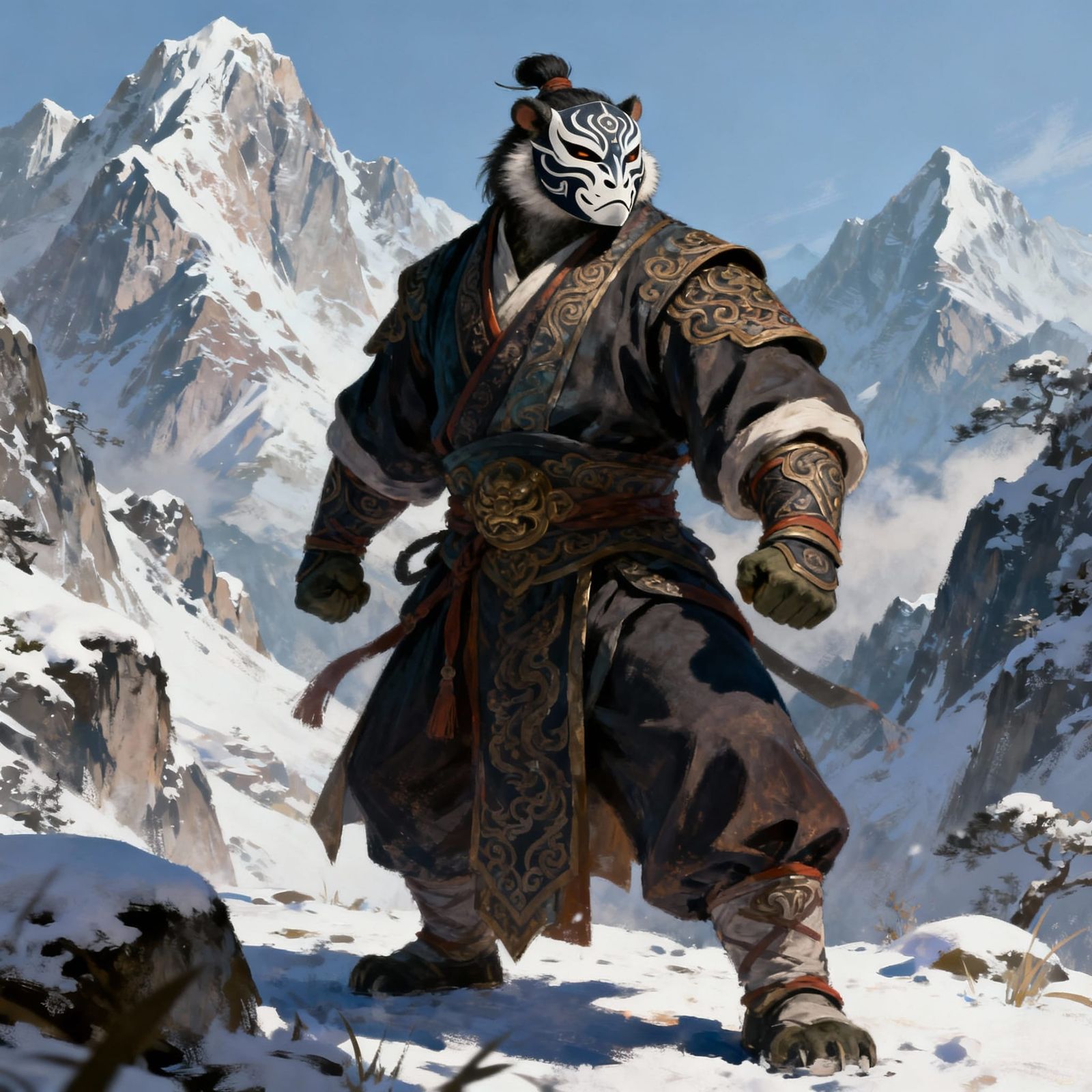 Taran Zhu Pandaren Grand Master in WoW Art Style